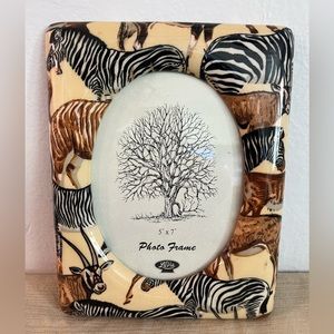VINTAGE LAVIE AFRICAN SAFARI PATCHWORK PICTURE FRAME